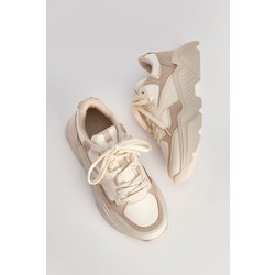 Marjin Sneakers Dicke Sohle Schnürschuhe Sportschuhe Gonlez Beige für Damen - 38