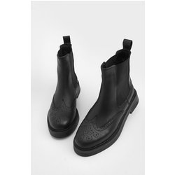 Marjin Stiefel Aus Echtem Leder Mit Elastischem Seitenband, Alltagsstiefel Yestin, Schwarz für Damen - 37