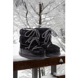 TRENDYOL SHOES Schwarze Pelzige Plüsch-schneestiefel für Damen - 38
