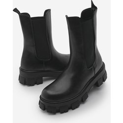 Marjin Elastische Alltagsstiefel Mit Dicker Gezackter Sohle Eslona Schwarz für Damen - 39