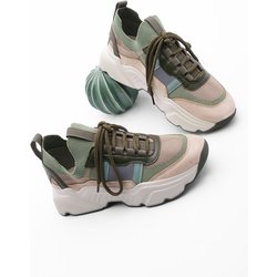 Marjin Sneaker Hohe Sohle Strickwaren Sportschuhe Volente Khaki für Damen - 39