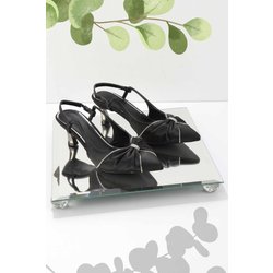 Bambi Klassische Schuhe Mit Absatz Aus Mattschwarzem Satin K 01227041338 für Damen - 36