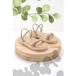 Bambi Beigefarbene Satin-sandalen 38 für Damen - 36