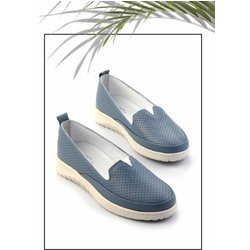 Bambi Jeansblaue Ballerinas Aus Echtem Leder 01331055603 für Damen - 37