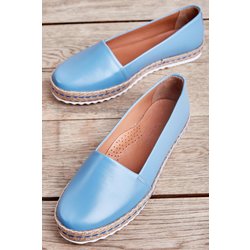 Bambi Blaue Espadrilles Aus Echtem Leder K01802021803 für Damen - 37