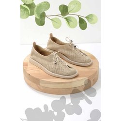 Bambi Beige Wildleder Freizeitschuhe K 01225603002 für Damen - 36