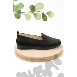 Bambi Schwarze Loafer-schuhe Aus Echtem Nubukleder K 01269356501 für Damen - 37