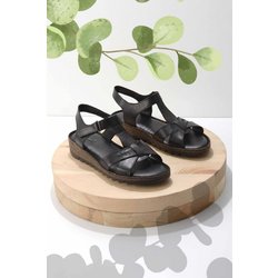 Bambi Schwarze Sandalen Aus Echtem Leder 03 für Damen - 39