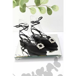 Bambi Mattschwarzer Satin Babet K 01211700838 für Damen - 36