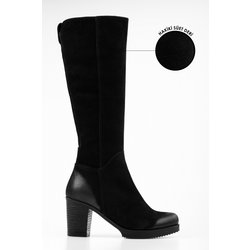 Shoeberry Daen-stiefel Aus Schwarzem Echtem Wildleder Mit Absatz. Schwarzes Echtes Wildleder für Damen - 37