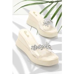 Bambi Beigefarbene Hausschuhe 09 für Damen - 39