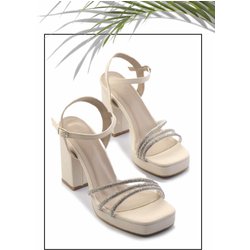 Bambi Klassische Schuhe Mit Absatz Aus Mattem Beige-satin K 05215164838 für Damen - 38