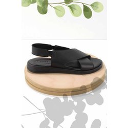 Bambi Schwarze Sandalen Aus Echtem Leder K 05906413103 für Damen - 36