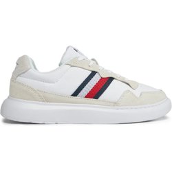 Tommy Hilfiger Lässiger Weißer Sneaker Mit Markenlogo, Schnürung Und Rutschfester Sohle -ybs für Herren - 41