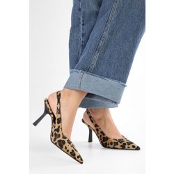 Shoeberry Women's Floe Leopard Fuzzy Stiletto - 40