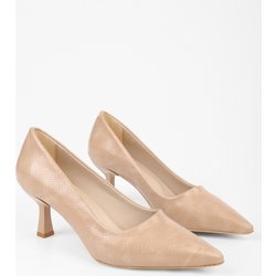 Shoeberry Zahara Nude Schuhe Mit Schlangenmuster Und Stilettoabsatz - 36