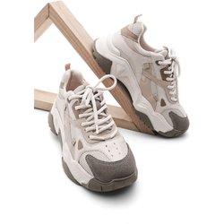 Marjin Sneaker Mit Hoher Sohle, Schnürschuh, Sportschuhe Virez Beige für Damen - 37