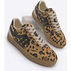 Marjin Tiyone Sneaker Mit Leopardenmuster Sportschuhe Mit Schnürung Und Flacher Sohle für Damen - 38