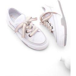 Marjin Sneakers Mit Hoher Sohle Aus Leinenstoff, Schnürschuhe, Sportschuhe, Hesna Grau für Damen - 37
