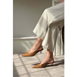 NİŞANTAŞI SHOES Melvin Karamell Gemusterte Schuhe Mit Absatz Und Mattem Knöchelgummi-detail für Damen - 40