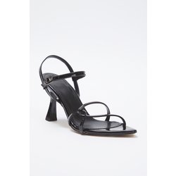 TRENDYOL SHOES Schwarze Lackleder-sandalen Mit Spitzer Zehenpartie Mit Dünnem Absatz für Damen - 38