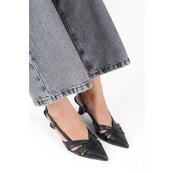Shoeberry Liora Black Skin Stiletto Mit Kurzem Absatz - 40