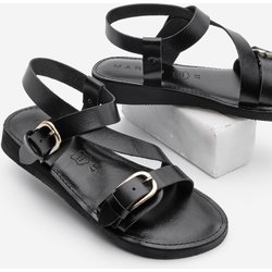 Marjin Sandalen Aus Echtem Leder Mit Knöchelriemen Und Schnalle, Eva-sohle, Täglich, Teris, Schwarz für Damen - 36