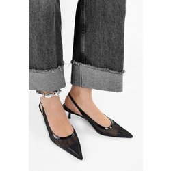 Shoeberry Crush Black Mesh Detaillierter Stiletto - 40