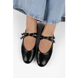 Shoeberry Fiesty Black Skin Ballerinas für Damen - 39