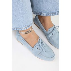 Shoeberry Tinkera Babyblaue Wildleder-ballerinas für Damen - 36