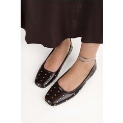 Shoeberry Zoe Brown Trock Ballerinas Mit Stumpfer Zehenpartie für Damen - 36