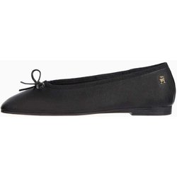 Tommy Hilfiger Flache Ballerina-ballerinas Aus Schwarzem Leder -bds für Damen - 36