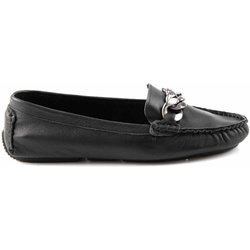 Bambi Schwarze Loaferschuhe Aus Echtem Leder K 01671300403 für Damen - 36