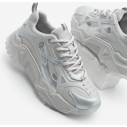 Marjin Pizen Silver Sneaker – Sportschuhe Mit Dicker Sohle Und Schnürung für Damen - 39