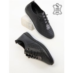 SOHO Schwarzer Sneaker Aus Echtem Leder für Damen - 37