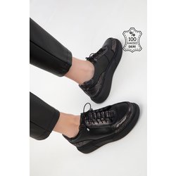 SOHO Schwarzer Sneaker Aus Echtem Leder für Damen - 39