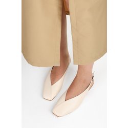 Shoeberry Noya Ecru Skin Ballerina für Damen - 37