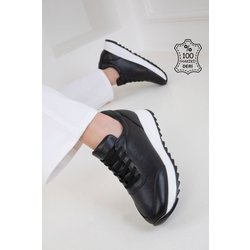 SOHO Schwarzer Sneaker Aus Echtem Leder für Damen - 37