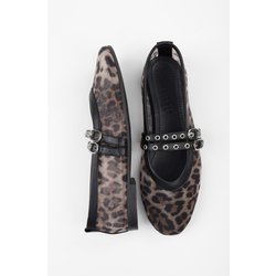 Shoeberry Ballerinas „melu“ Mit Leoparden-tüll Und Doppelter Schnalle für Damen - 36