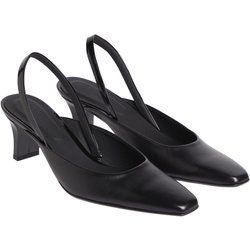 Calvin Klein Schwarzes Leder – Klassische Schuhe Mit Offenem Absatz Und Zehenpartie -beh für Damen - 36