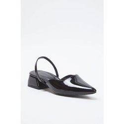 TRENDYOL SHOES Schwarze Lackleder-schuhe Mit Spitzer Zehenpartie Und Blockabsatz für Damen - 38
