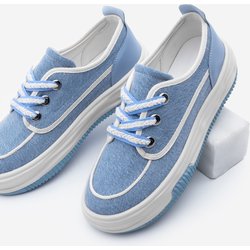 Marjin Leinen Rotvi Blue Denim – Schnür-sneaker-sportschuhe für Damen - 40