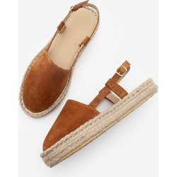 Marjin Espadrille-sandalen Aus Hellbraunem Wildleder – Offener Rücken, Echtes Leder Und Jute-schal für Damen - 36