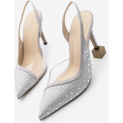 Marjin Stiletto Spitze Zehe Stein Slingback Schuhe Mit Absatz Esolo Silber - 37