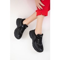 SOHO Schwarz-schwarzer Sneaker für Damen - 37