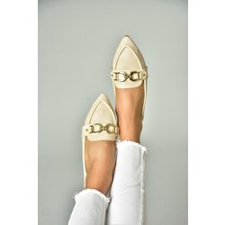 Fox Shoes 09 Beige Schuhe Mit Schnalle für Damen - 37