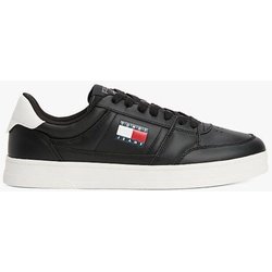 Tommy Hilfiger Schwarzer Leder-sneaker – Bequeme Flache Unterseite Mit Atmungsaktiver Oberfläche -bds für Herren - 41