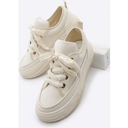Marjin Leinen-sneakers Mit Hoher Sohle Schnürschuhe Hesna Ecru für Damen - 37