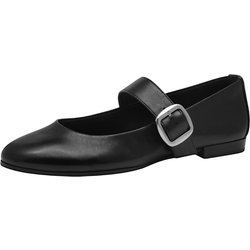 Tamaris Klassische Ballerina 1-22147-44 Schwarz 001 Black Leder/synthetik Mit Touch-it für Damen - 38
