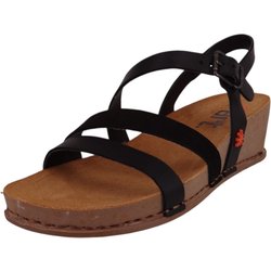ART Komfort Sandalen I Live Keil 1930 Schwarz Total Black Leder Mit Softlight Fußbett für Damen - 36